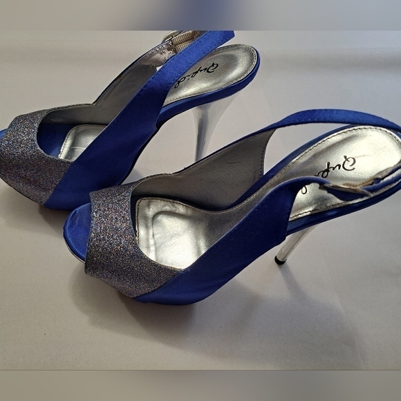 Quipid Satin & Glitter Open Toe Slingback Sandal - Picture 8 of 11